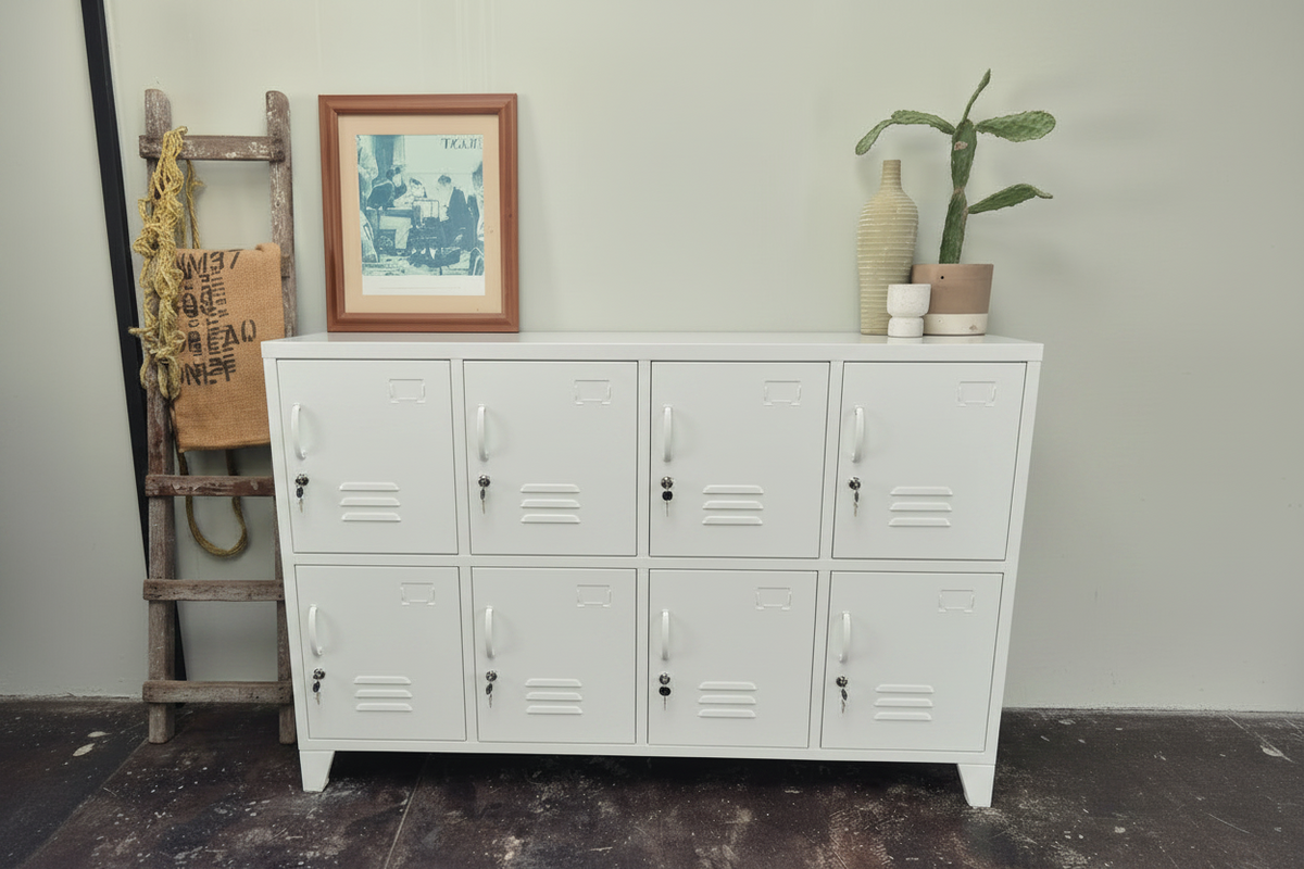*seconds* White 8 Door Metal Locker Cabinet