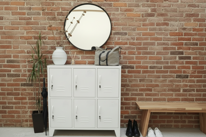 White 6 Door Metal Locker Cabinet