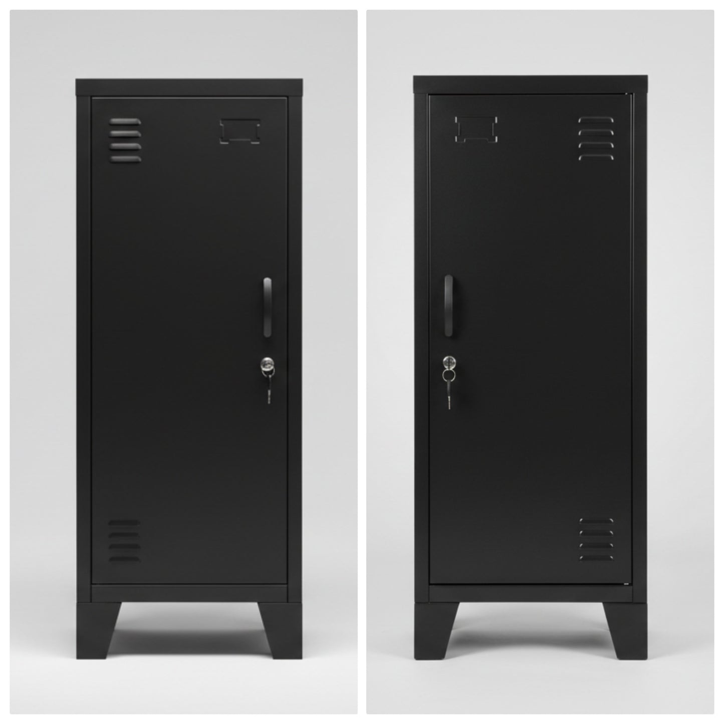 Black Slim Metal Side Cabinet (Left or Right Opening)