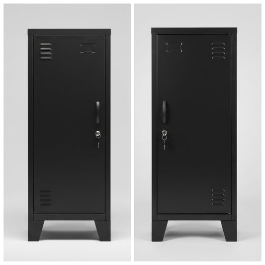 Black Slim Metal Side Cabinet (Left or Right Opening)