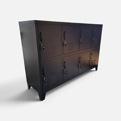 Black 8 Door Metal Locker Cabinet
