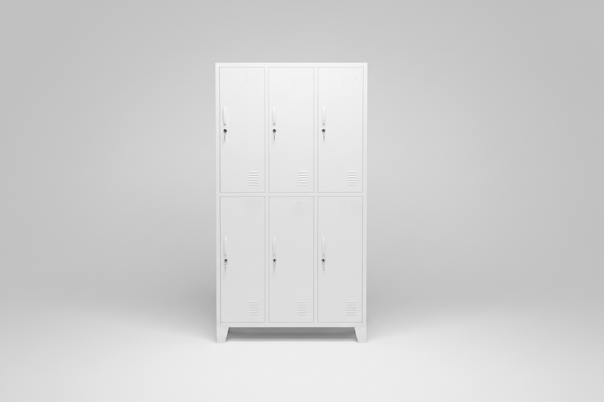 Tall White 6 Door Locker