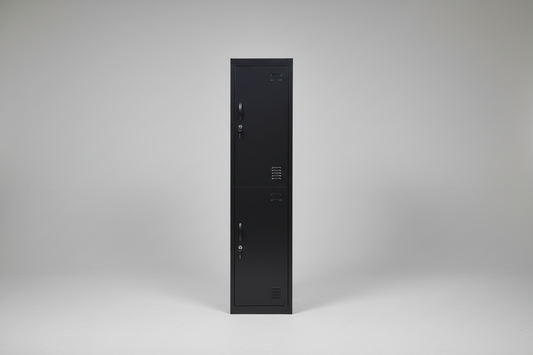 Black Slim 2 Door Metal Locker Cabinet