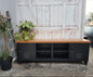 Large Industrial TV Cabinet - Black - Rimu top