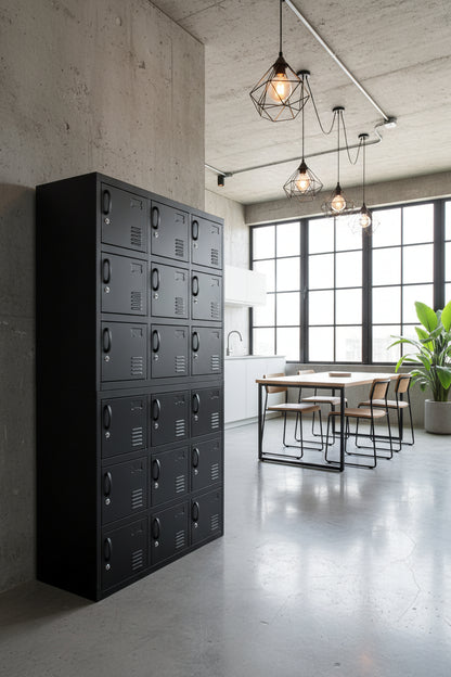 Black 18 door staff locker cabinet