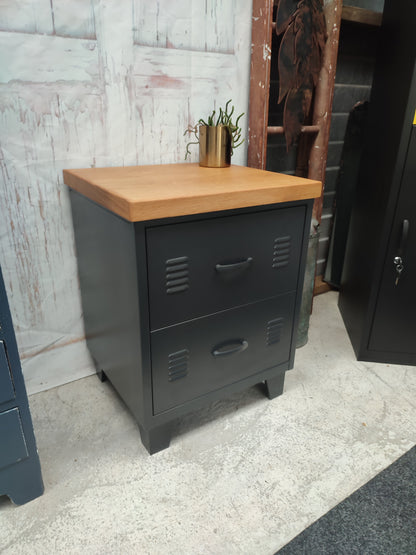 Black 2 Drawer Oak top