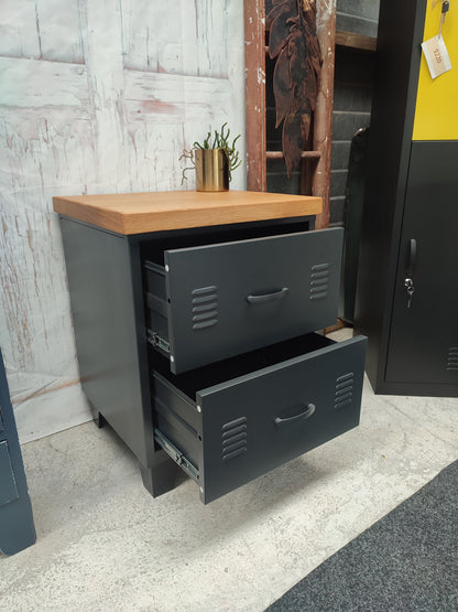 Black 2 Drawer Oak top