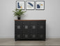 Industrial metal sideboard locker as staff locker with dark Oak top