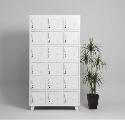 White metal 18 door staff locker
