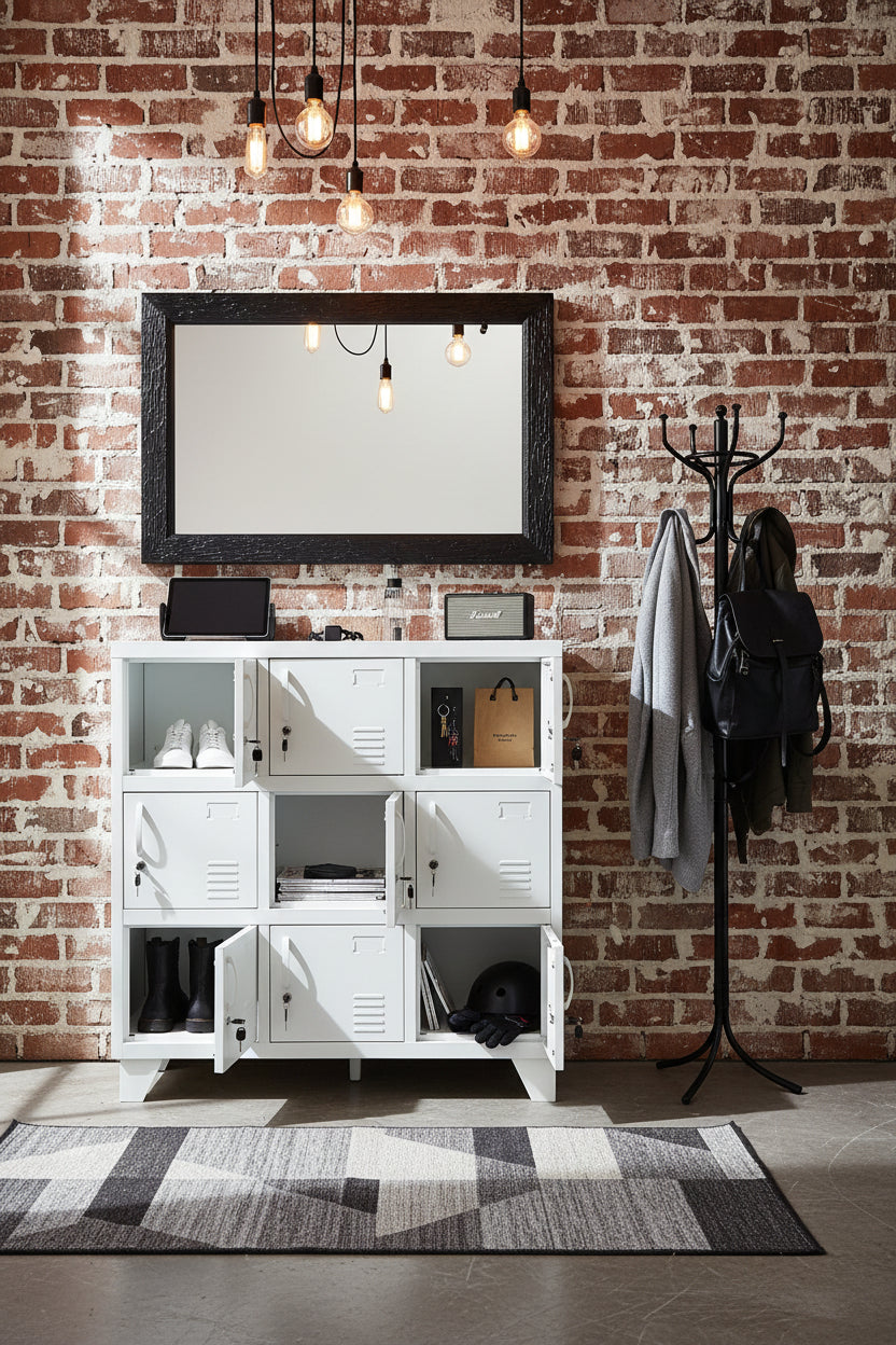 White 9 Door Metal Locker Cabinet – Staff, Office & Home Storage | NZ ...