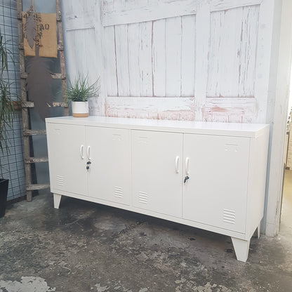 White versatile office credenza locker cabinet 